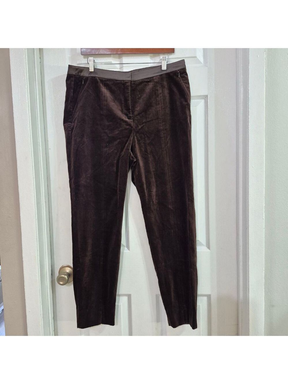 Women's Worth New York Brown Velvet Straight Leg Pants Size 14